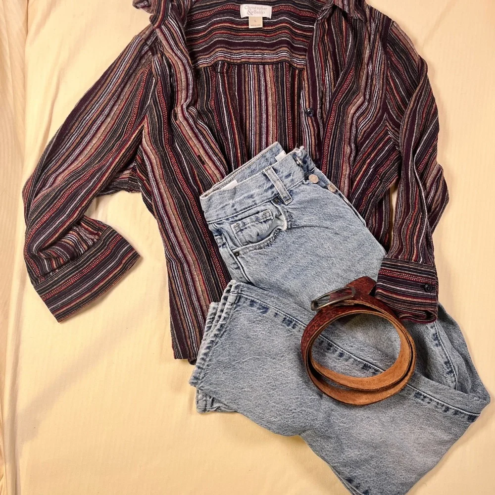 Christopher & Banks Multicolor Striped Shirt - Picture 3 of 4